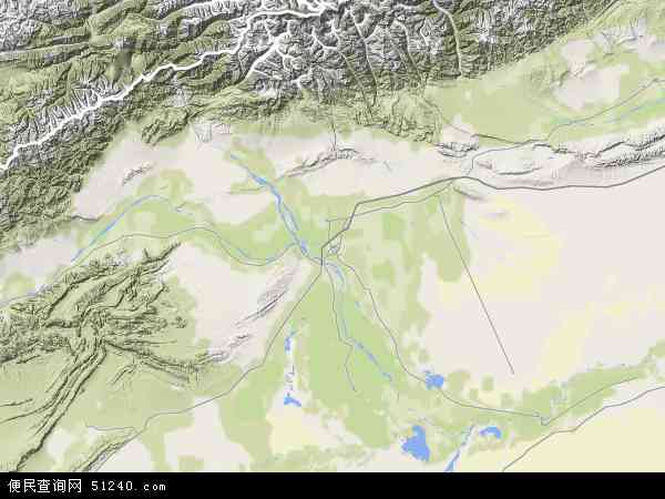 中国新疆维吾尔自治区阿克苏地区阿克苏市地图(卫星地图)图片