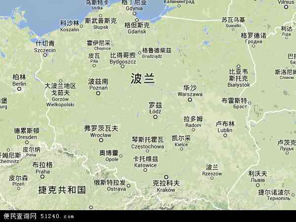 波兰地图(卫星地图)图片