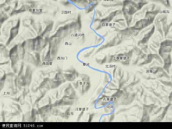 中国辽宁省丹东市凤城市草河地图(卫星地图)图片