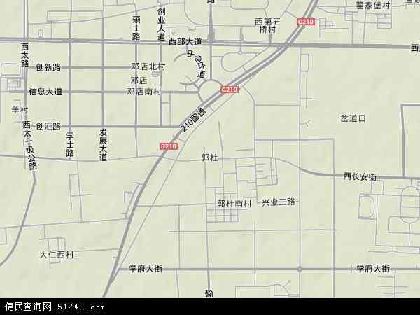 中国陕西省西安市长安区郭杜地图(卫星地图)图片