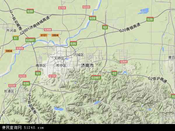 中国山东省济南市地图(卫星地图)图片