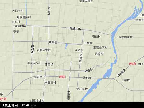 中国山东省潍坊市昌邑市奎聚地图(卫星地图)