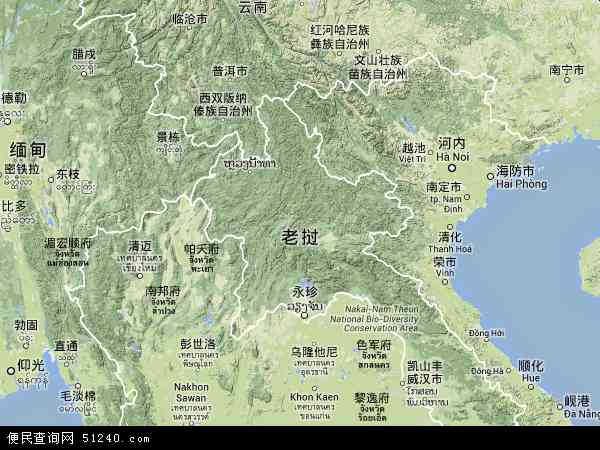 老挝地图(卫星地图)