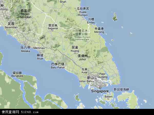 马来西亚柔佛地图(卫星地图)图片
