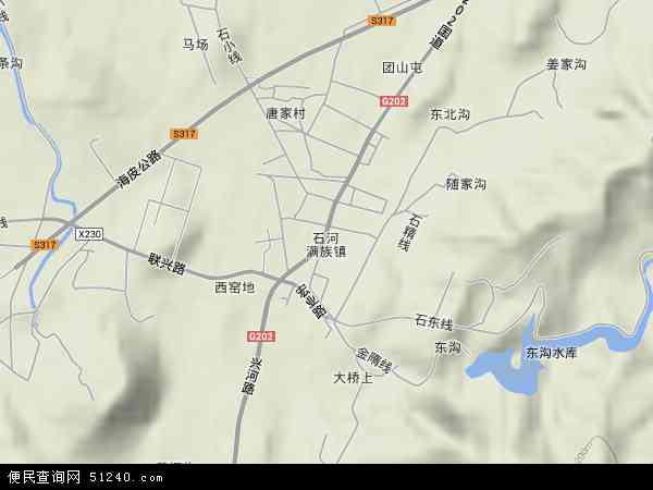 中国辽宁省大连市普兰店市石河地图(卫星地图)