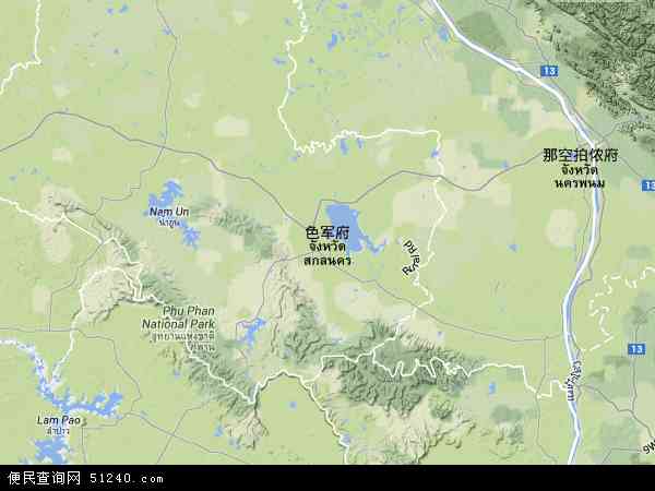 泰国色军地图(卫星地图)
