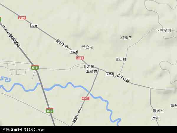 中国黑龙江省哈尔滨市阿城区亚沟地图(卫星地图)图片