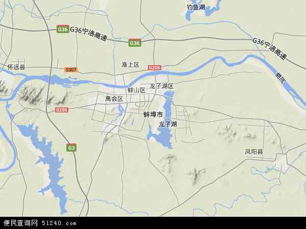 安徽省蚌埠市地图(地图)