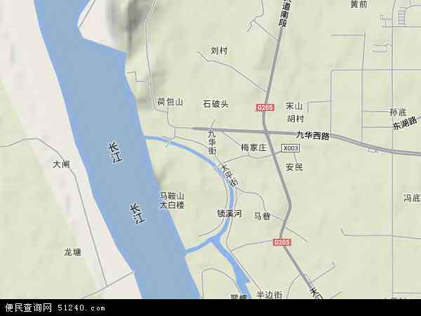 中国安徽省马鞍山市雨山区采石地图(卫星地图)图片