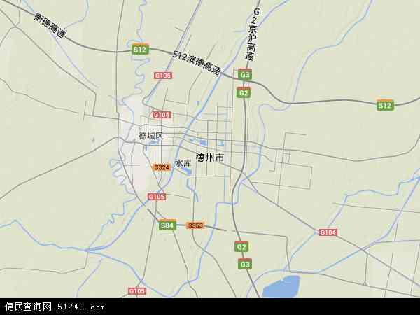 中国山东省德州市地图(卫星地图)图片