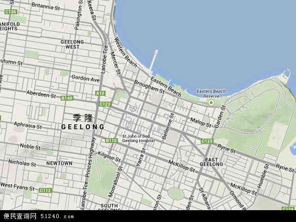 澳大利亚维多利亚吉朗地图(卫星地图)图片