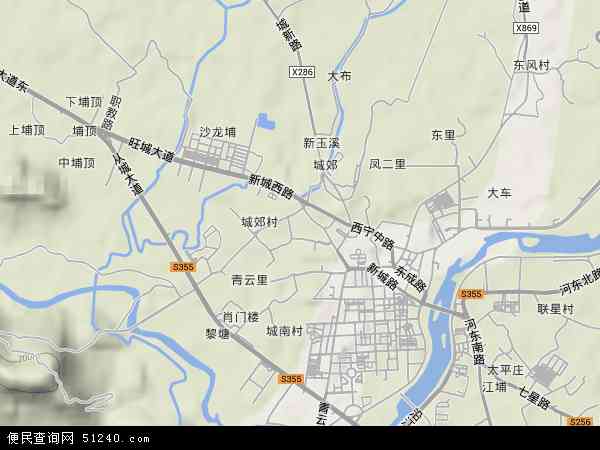 中国广东省广州市从化市街口地图(卫星地图)