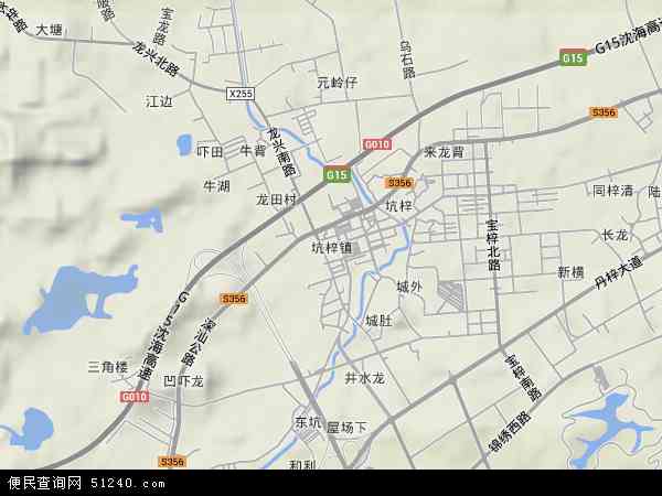 中国广东省深圳市龙岗区坑梓地图(卫星地图)