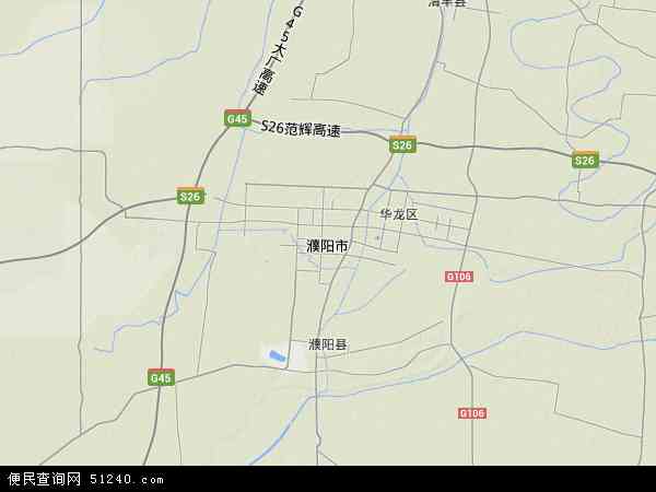 中国河南省濮阳市地图(卫星地图)图片