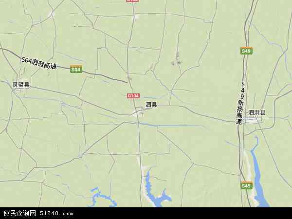 中国安徽省宿州市泗县地图(卫星地图)图片