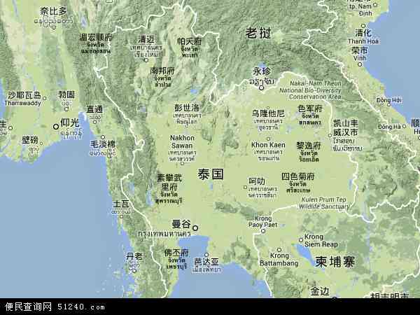 泰国地图(卫星地图)