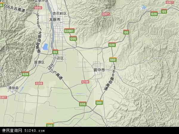 中国山西省晋中市榆次区地图(卫星地图)图片