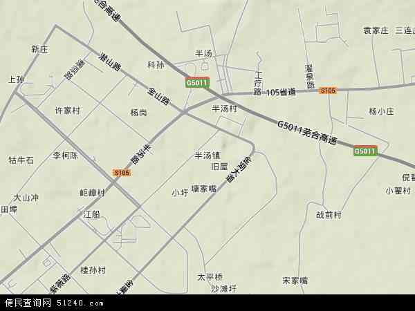 中国安徽省合肥市巢湖市半汤地图(卫星地图)图片