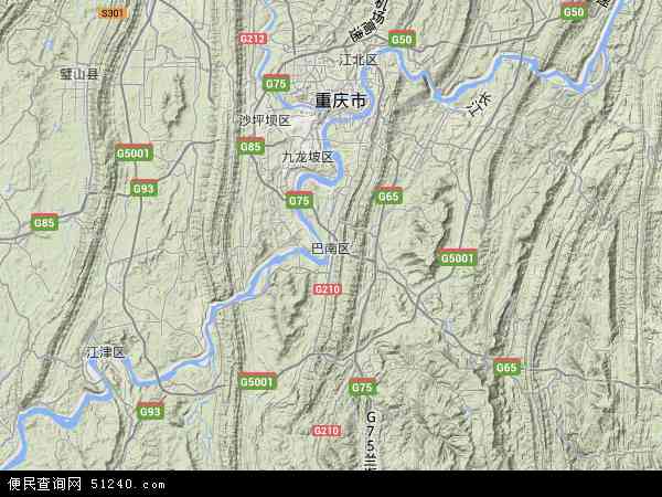 中国重庆市巴南区地图(卫星地图)