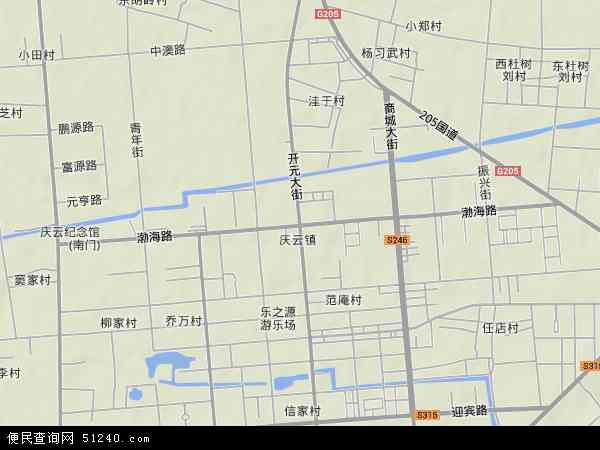 中国山东省德州市庆云县渤海路地图(卫星地图)图片