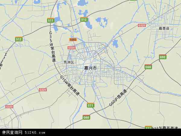浙江省嘉兴市地图(地图);; 