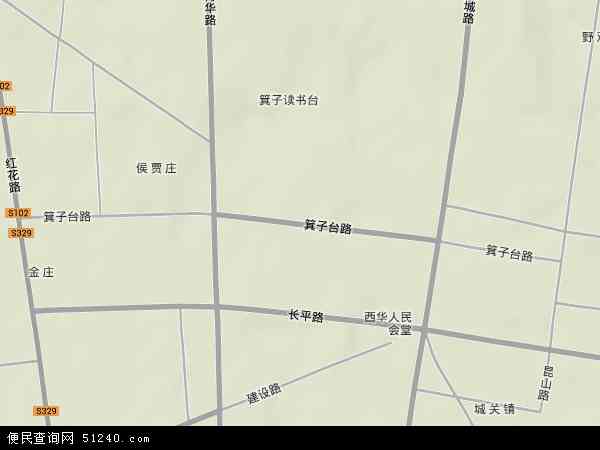 中国河南省周口市西华县箕子台地图(卫星地图)图片