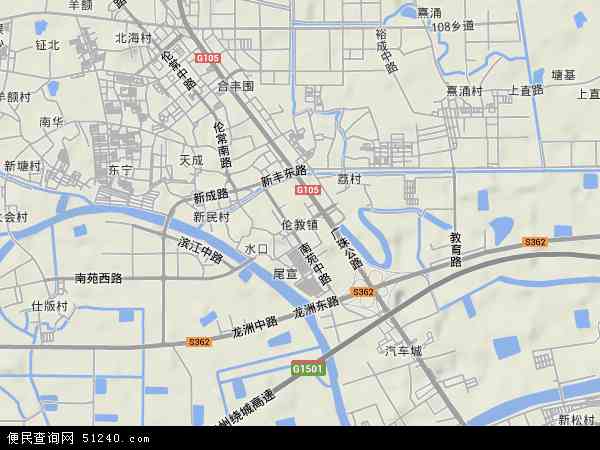 中国广东省佛山市顺德区伦教地图(卫星地图)图片