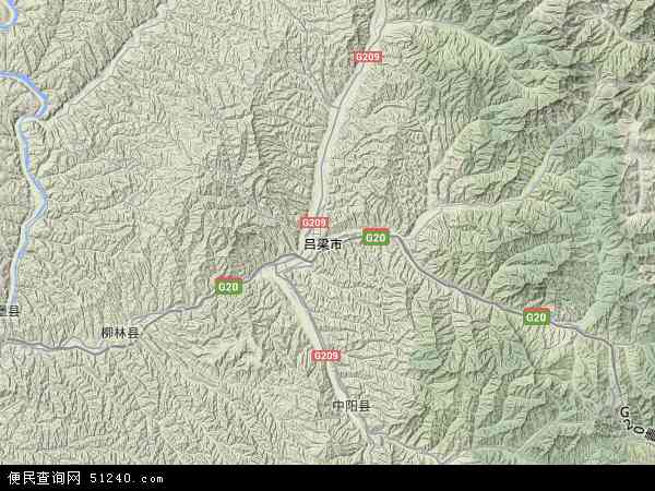 中国山西省吕梁市离石区地图(卫星地图)