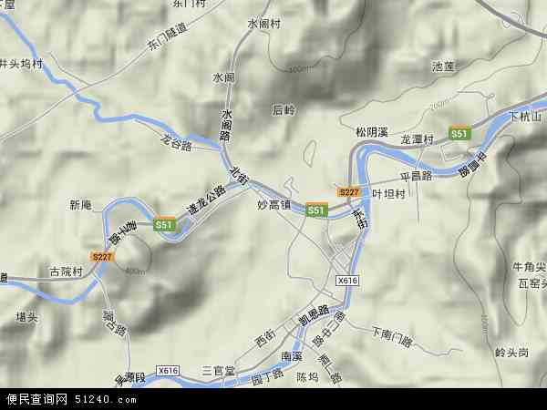 中国浙江省丽水市遂昌县妙高地图(卫星地图)图片
