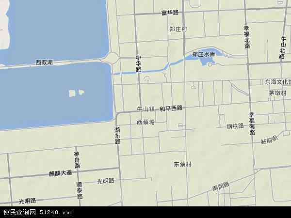 中国江苏省连云港市东海县牛山地图(卫星地图)图片