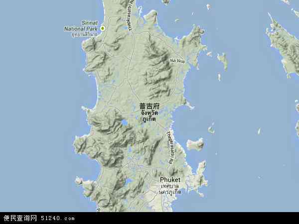 泰国普吉地图(卫星地图)