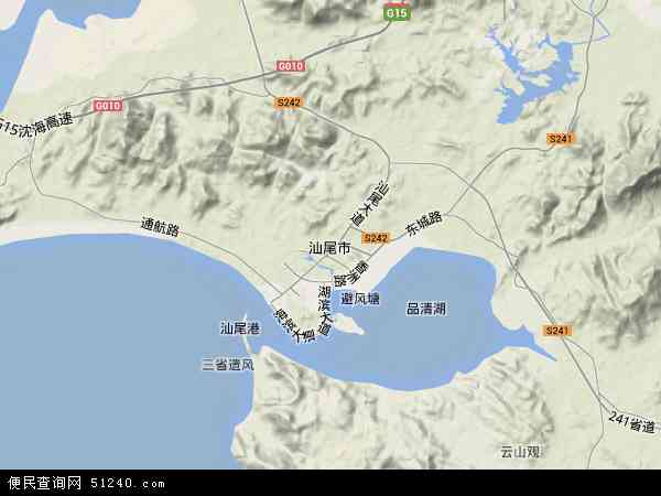 中国广东省汕尾市地图(卫星地图)图片