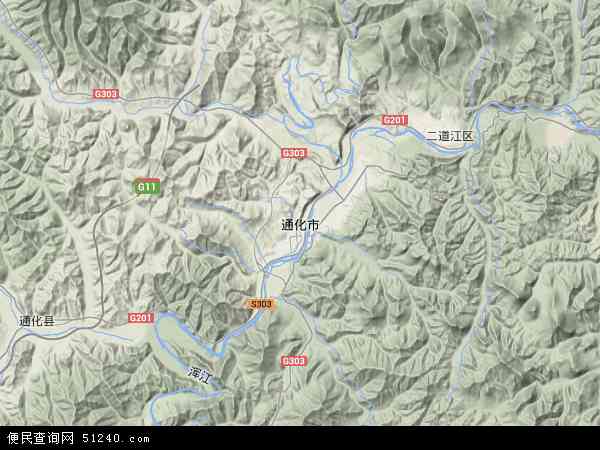 中国吉林省通化市地图(卫星地图)
