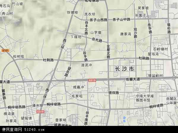 中国湖南省长沙市岳麓区望岳地图(卫星地图)图片