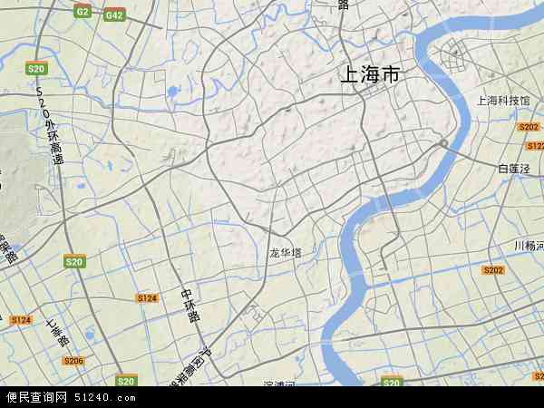 中国上海市徐汇区地图(卫星地图)