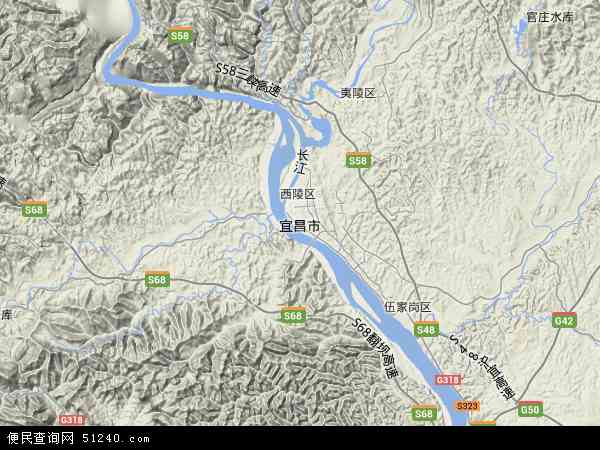 中国湖北省宜昌市地图(卫星地图)图片
