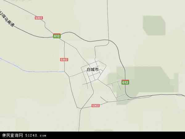 中国吉林省白城市地图(卫星地图)图片