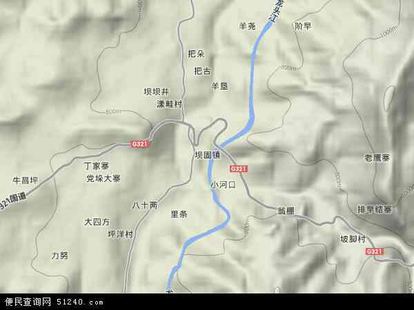 中国贵州省黔南布依族苗族自治州都匀市坝固镇地图(卫星地图)图片
