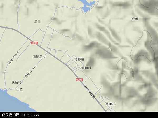 中国广东省揭阳市榕城区地都镇地图(卫星地图)图片