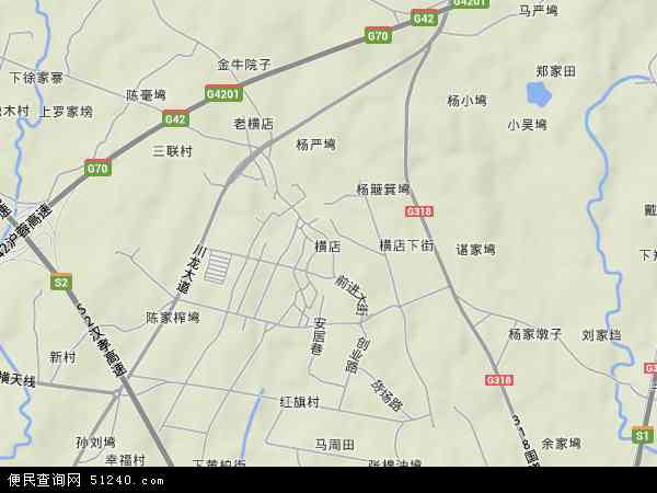 中国湖北省武汉市黄陂区横店地图(卫星地图)图片