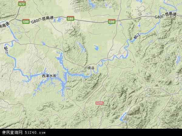 中国广西壮族自治区南宁市横县地图(卫星地图)