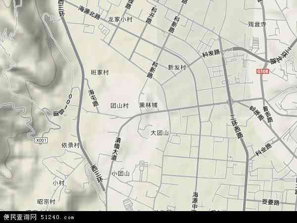 云南省昆明市五华区黑林铺地图(地图)