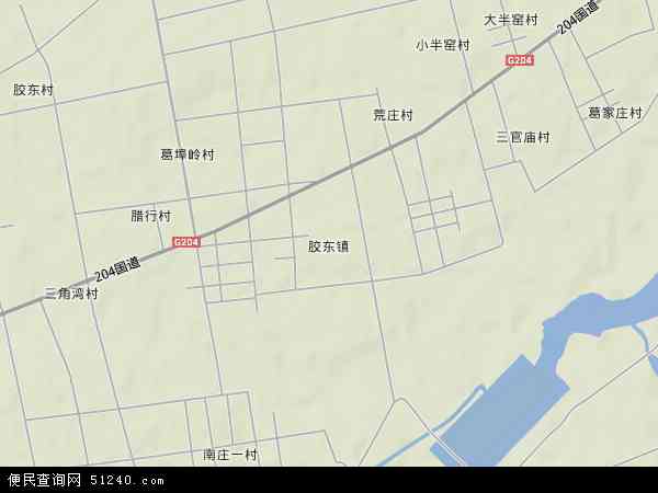 中国山东省青岛市胶州市胶东地图(卫星地图)图片