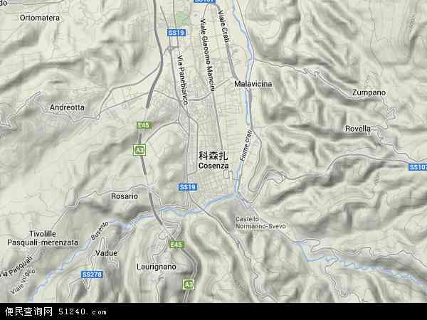 意大利科森扎地图(卫星地图)图片