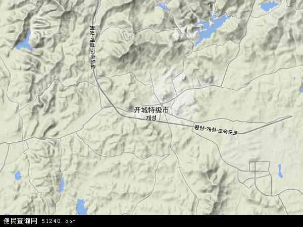 朝鲜开城地图(卫星地图)
