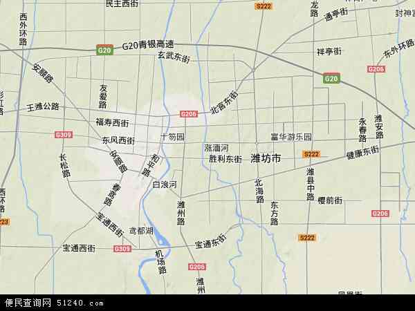 山东省潍坊市奎文区地图(地图)