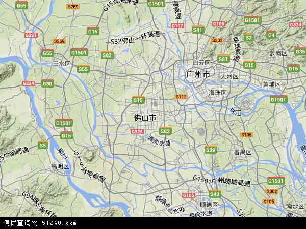 中国广东省佛山市南海区地图(卫星地图)