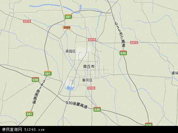 中国河南省商丘市地图(卫星地图)
