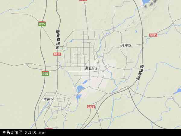 中国河北省唐山市地图(卫星地图)图片