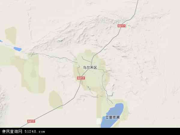 中国新疆维吾尔自治区克拉玛依市乌尔禾区地图(卫星地图)图片